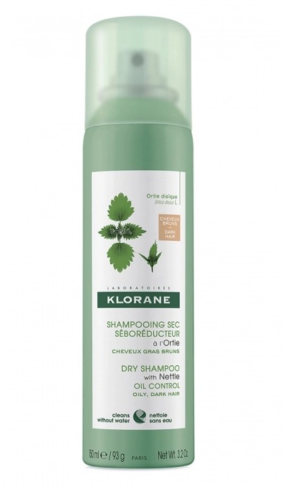 Klorane Shampoing Sec Séboréducteur à l'Ortie Cheveux Bruns Spray 150ml